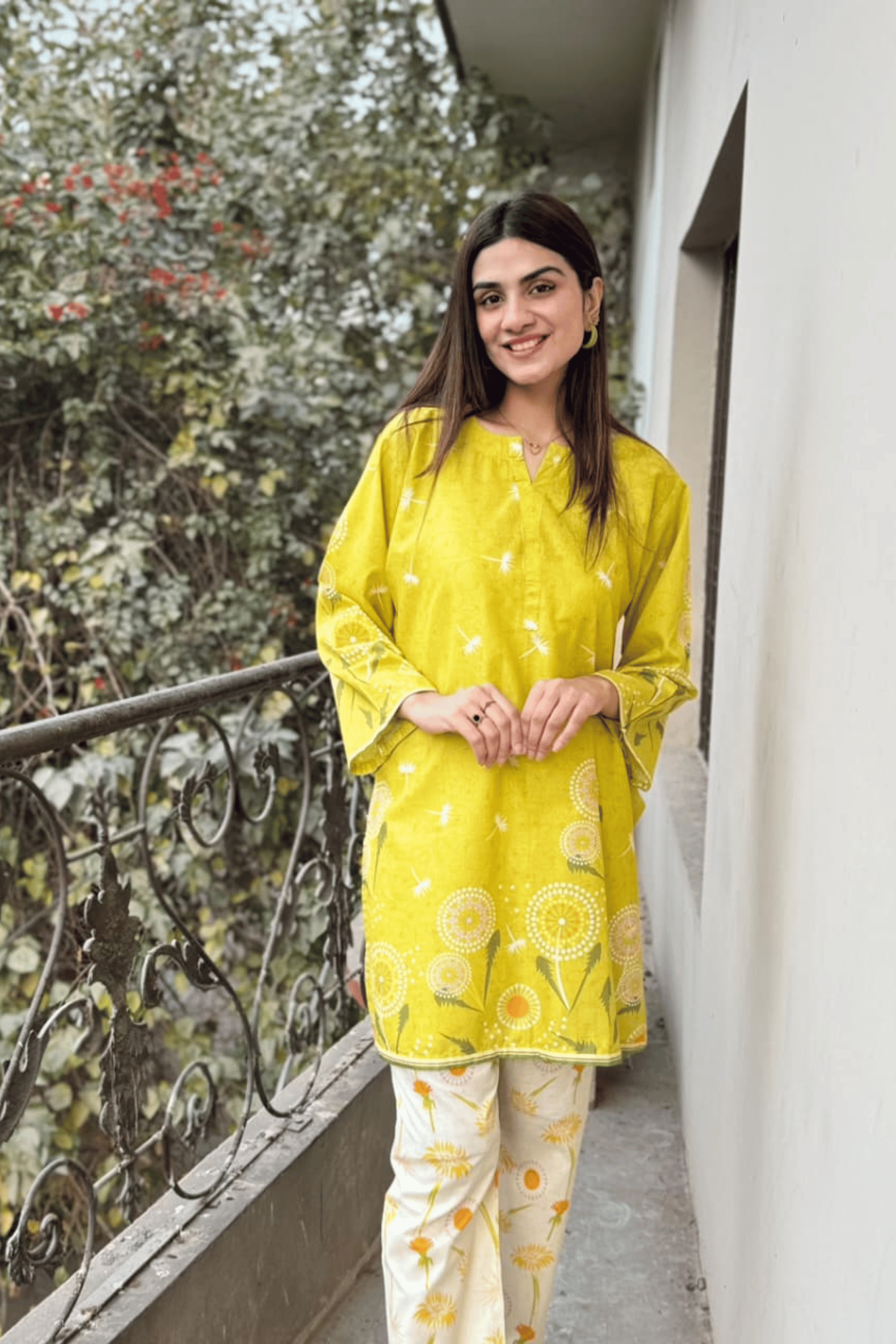 Sunshine Dandelion - Lime Yellow Printed Co-ord Set