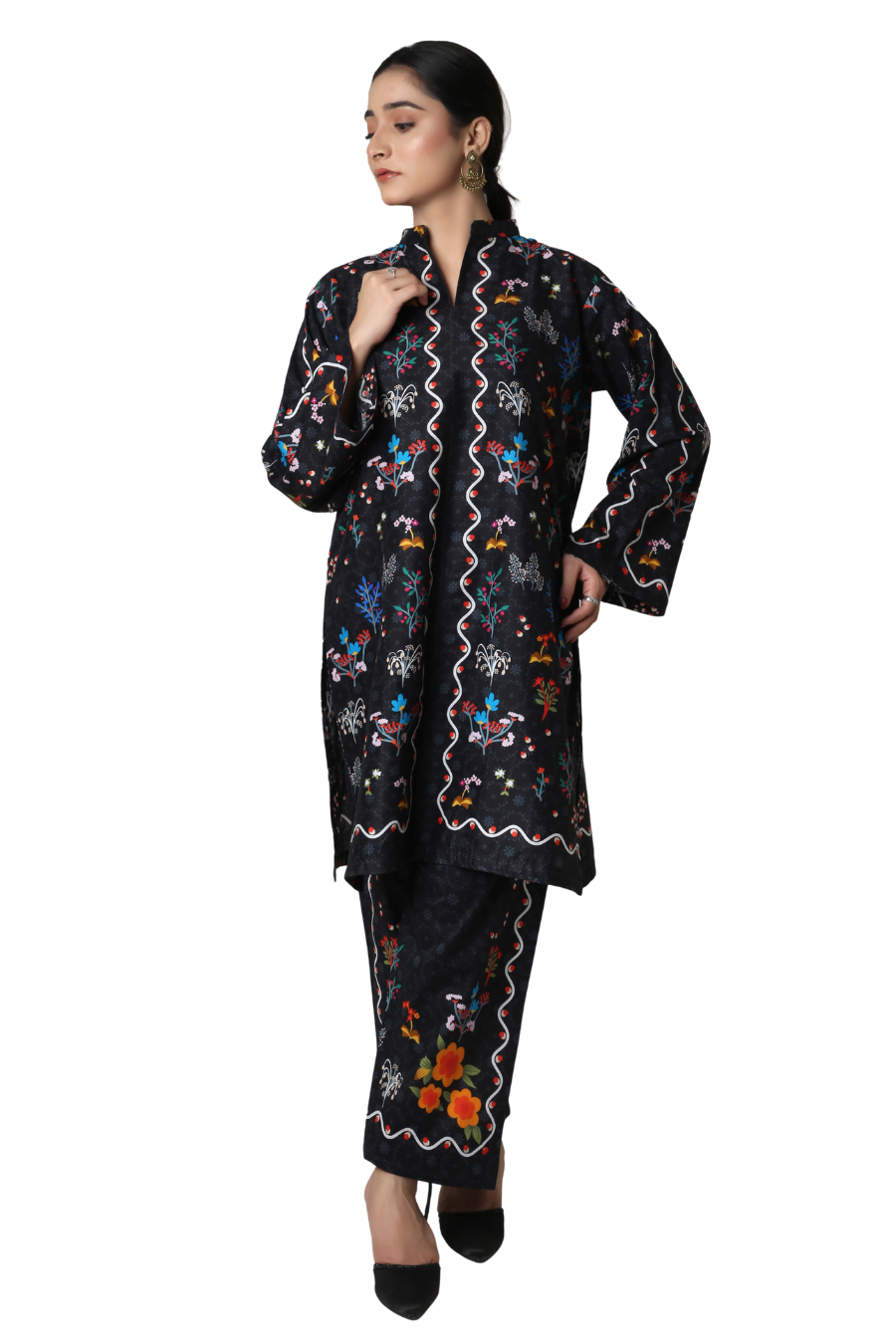 Midnight Bloom - Black Floral Printed Co-ord Set