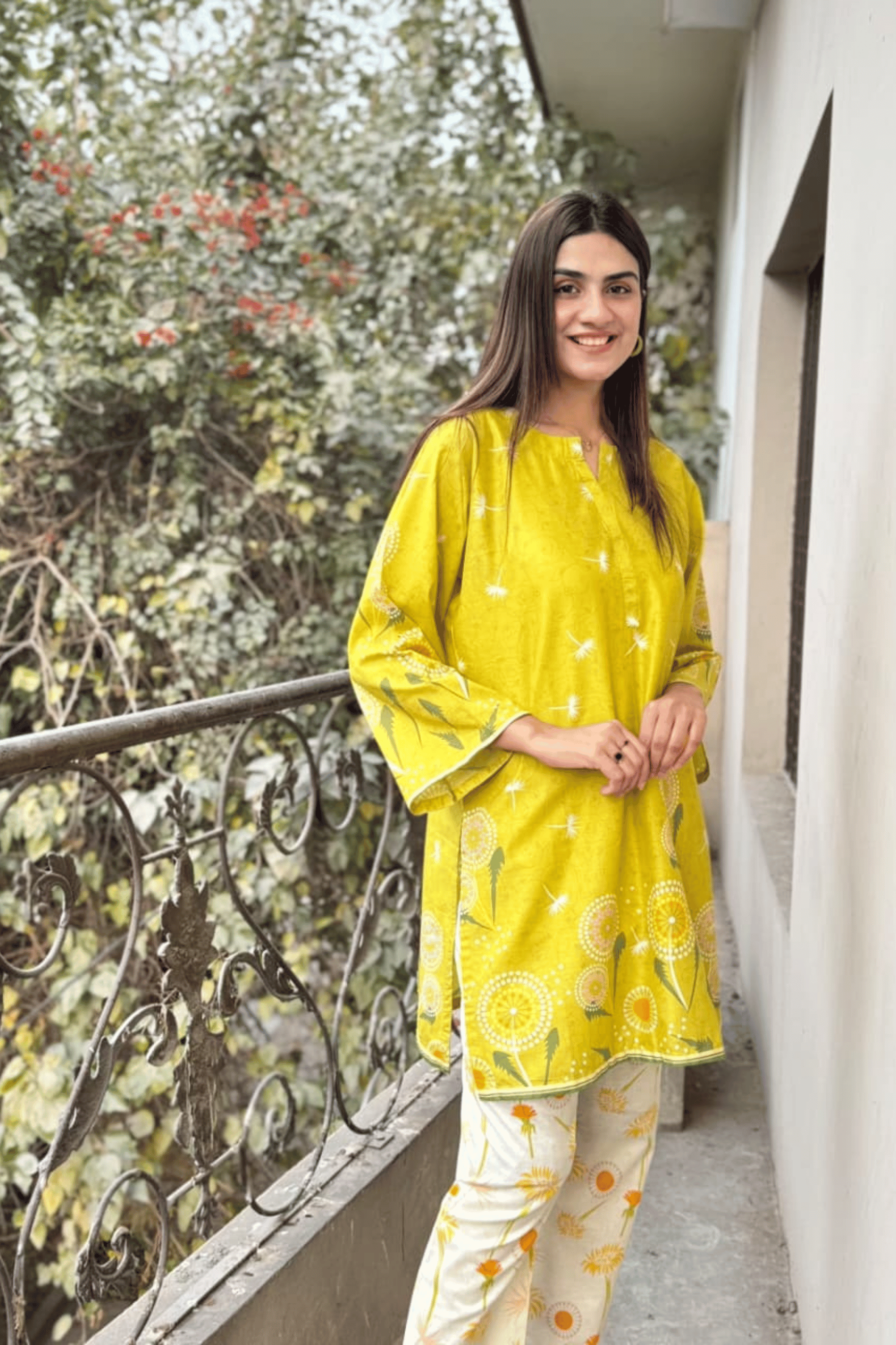 Sunshine Dandelion - Lime Yellow Printed Co-ord Set