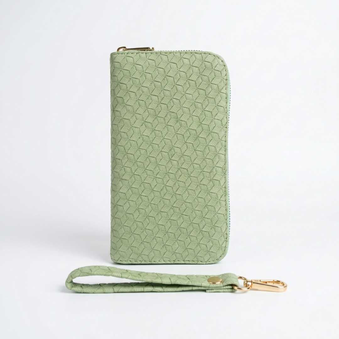 Checkered Wallet Green