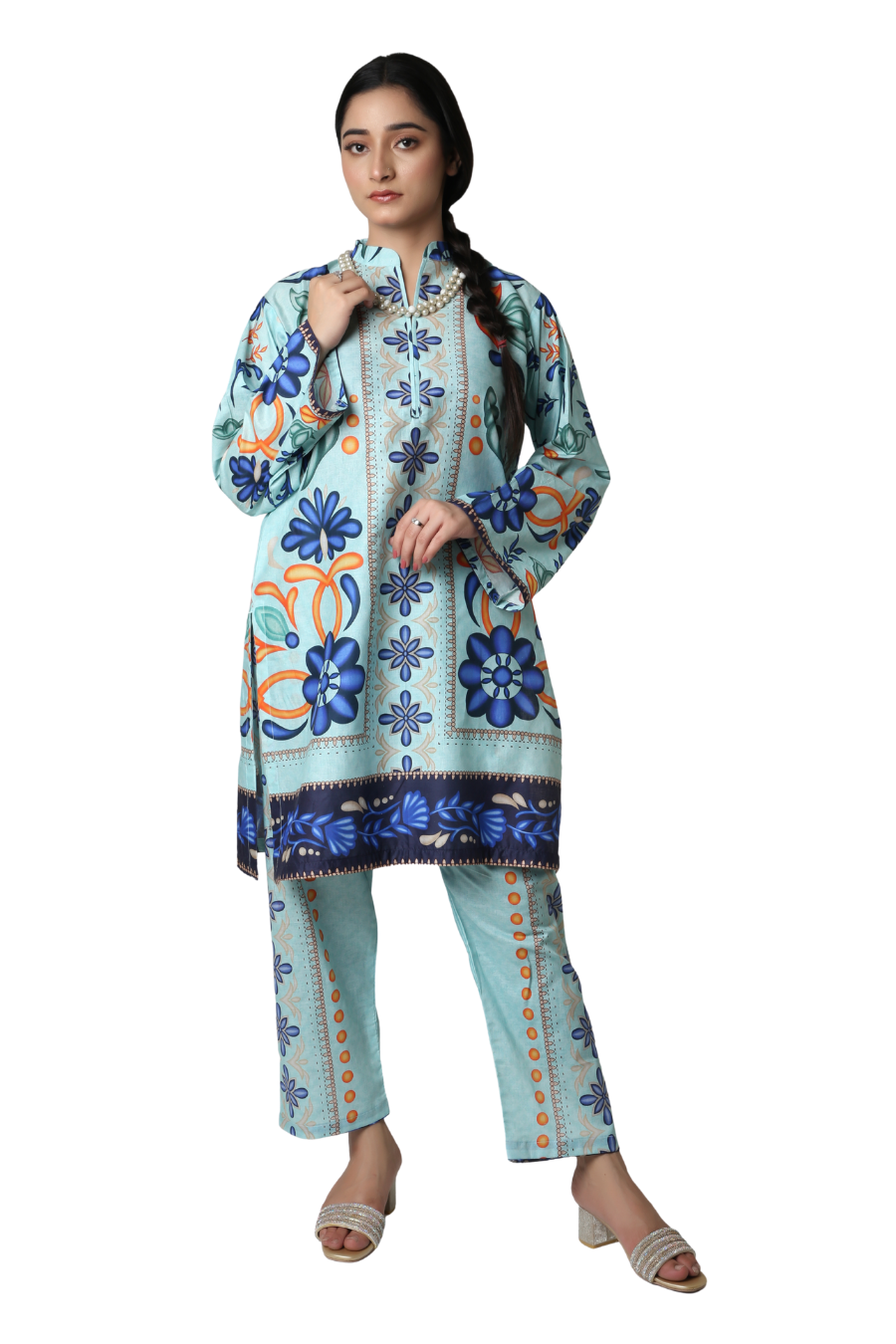 Aqua Zest - Floral Printed 2-Piece Co-ord Set