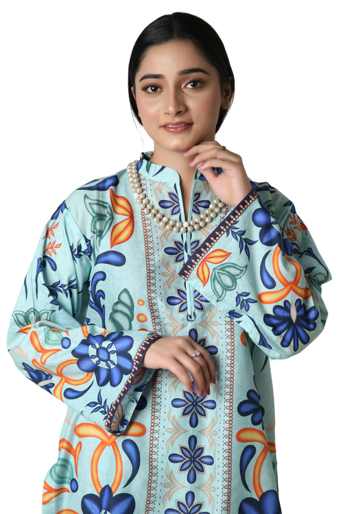 Aqua Zest - Floral Printed 2-Piece Co-ord Set