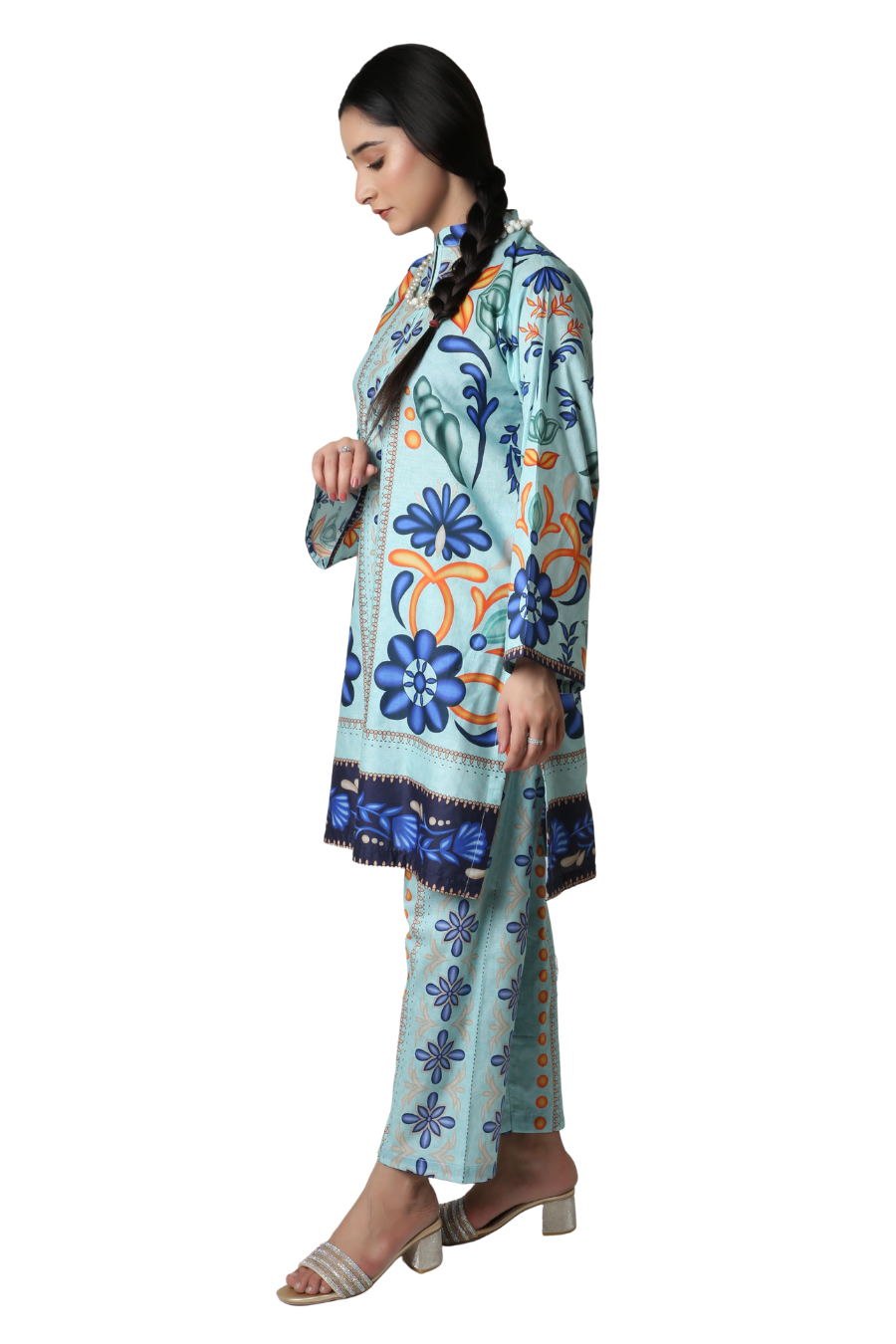 Aqua Zest - Floral Printed 2-Piece Co-ord Set