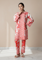 Red Floral Printed ( Co-ord Set)