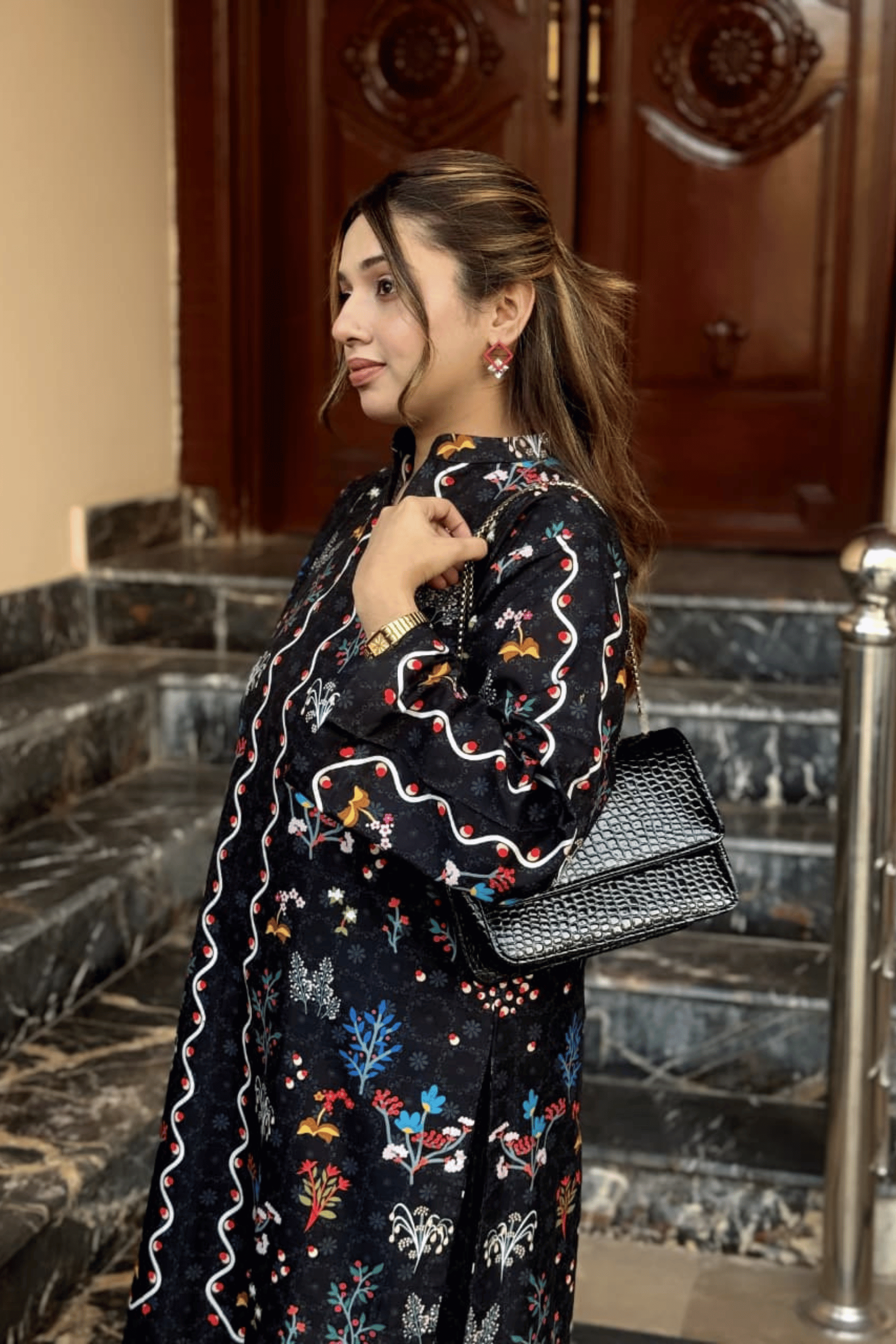 Midnight Bloom - Black Floral Printed Co-ord Set