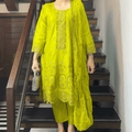 Amber yellow – Embroidery Chikankari 3-Piece