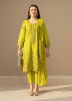Amber yellow – Embroidery Chikankari 3-Piece