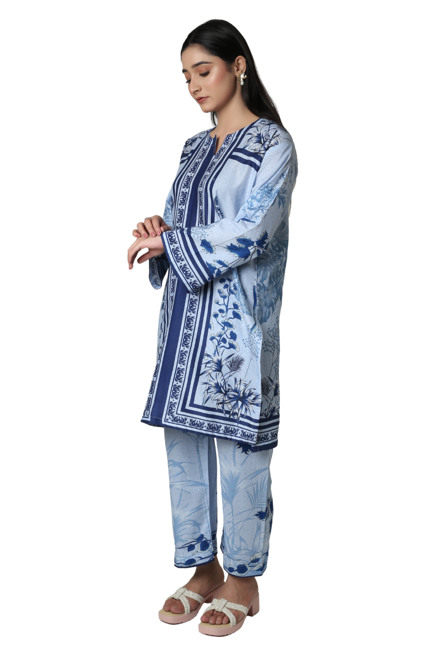 Azure Breeze - Printed Cotton Co-ord Set