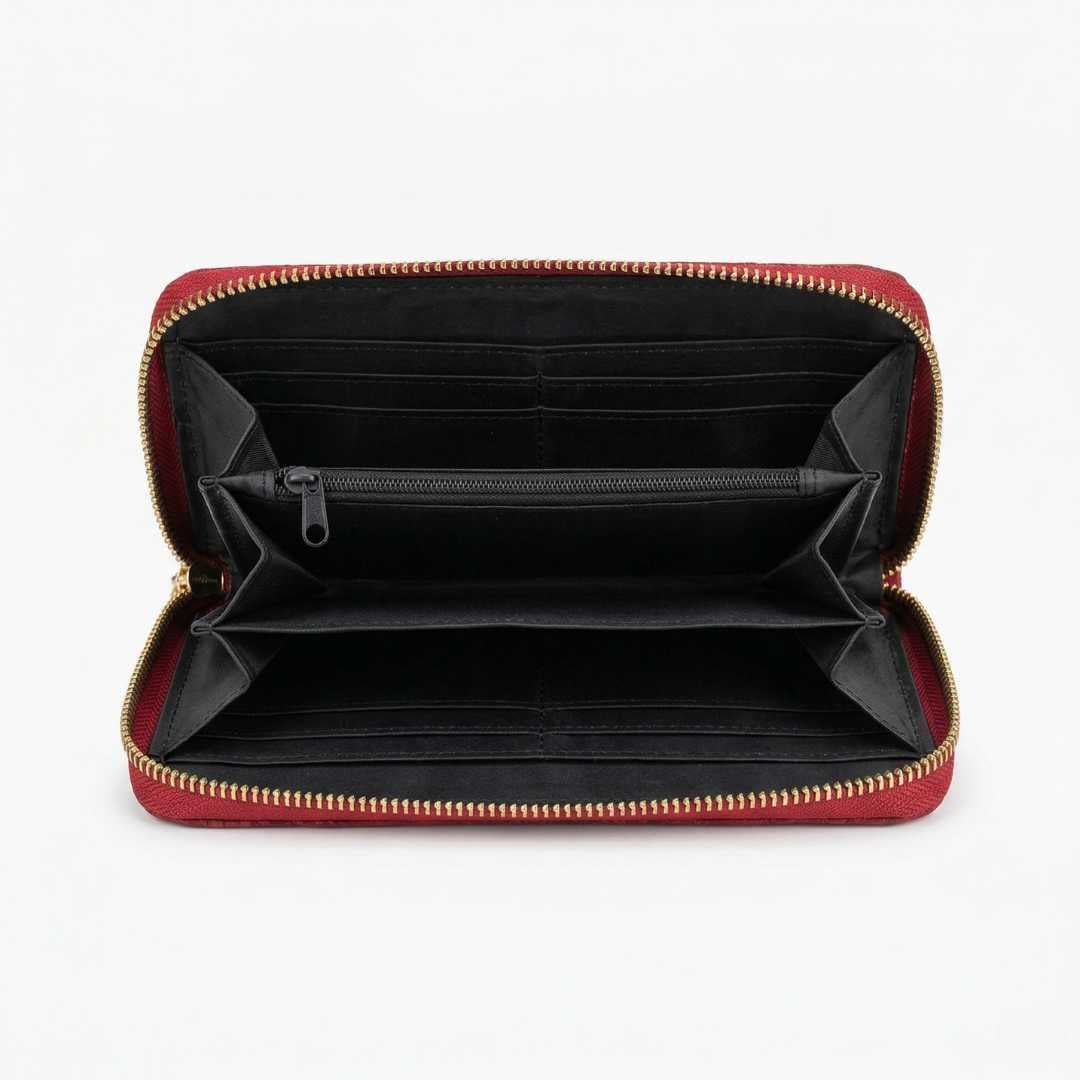 Floral Wallet Maroon