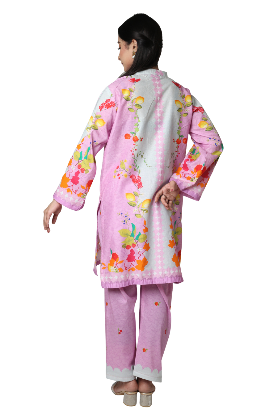 Pink Citrus Burst - Fruity Print 2-Piece Co-ord Set