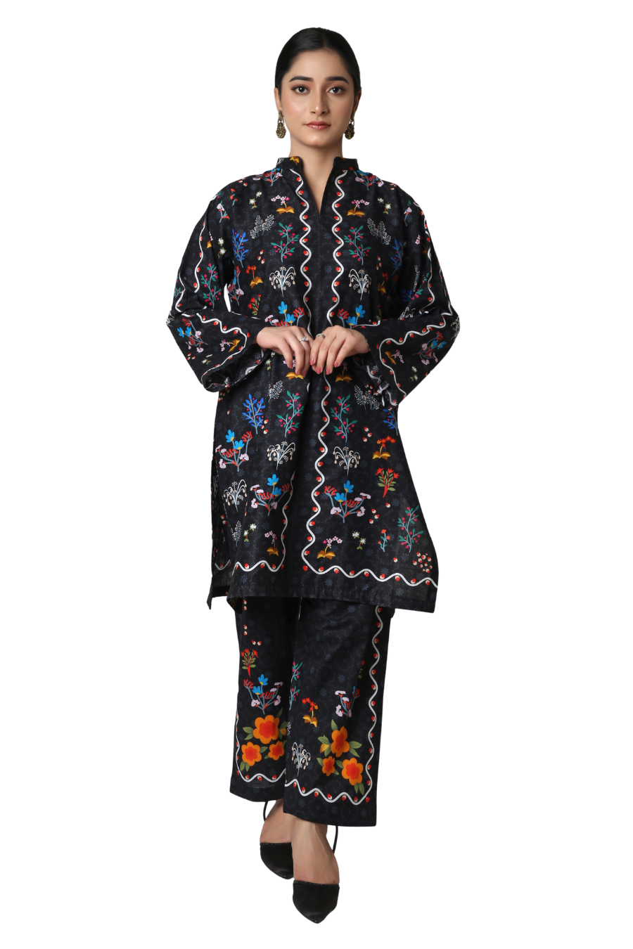 Midnight Bloom - Black Floral Printed Co-ord Set