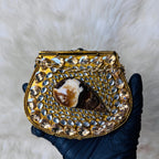 Gold Kundan Mirror Clutch