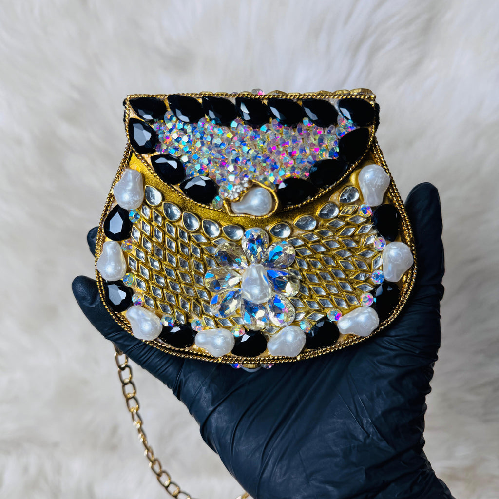 Gold Black Pearl Aurora Clutch — Ryndra