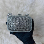 Silver Kundan Box Clutch — Ryndra