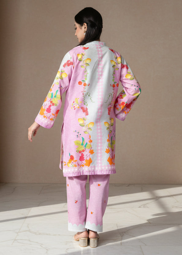 Pink Citrus Burst - Fruity Print 2-Piece Co-ord Set