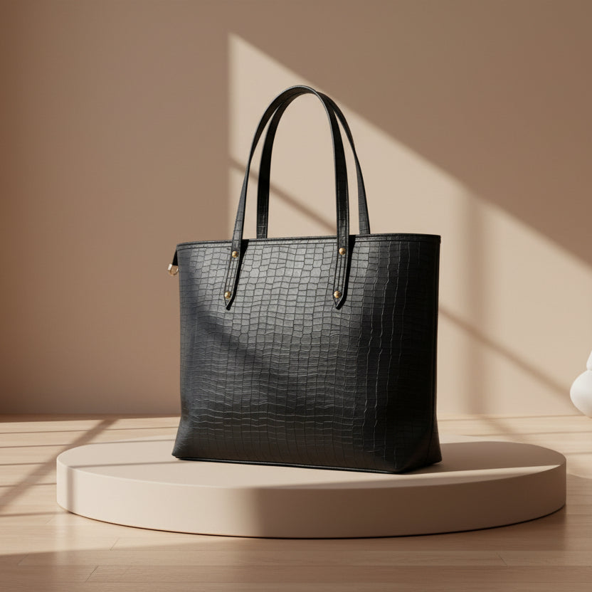 Ryndra Onyx Tote — Black
